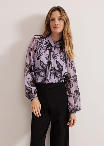 Phase Eight Aretta Floral Print Shirts Purple Canada | BENTUM-628